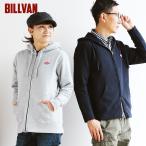 BILLVAN ジップパーカー ダブルジップ ワンポイント スウェット裏毛 ジップアップ アメカジ カジュアル 長袖メンズ レディース