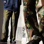 パンツ ストレート ワイド メンズ レディース リメイク パッチワーク カモフラ 迷彩 カーキ ウエストゴム ゆったり PATY パティ