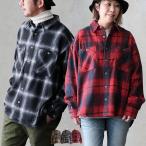 ショッピングアメリカ シャツ メンズ レディース 長袖 ワイド 着痩せ フランネル ネルチェック チェック 軽い 暖かい 大き目 カジュアル パティ