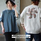 Ｔシャツ 半袖 メンズ レディース クルーネック パッチワーク 風車 パティ (メール便50) WILDERNESS EXPERIENCE ウィルダネスエクスペリエンス