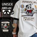 PANDIESTAJAPAN パンディエスタジャパン Tシャツ 半袖 メンズ レディース クルーネック パンダ 熊猫 戦闘機 空軍 プリント 刺繍 綿100 パティ