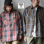 シャツ 長袖 レギュラーカラー メンズ レディース オンブレチェック 綿100 コットン 厚手 ヘビーオンス しっかり生地 タフ パティ HOUSTON ヒューストン
