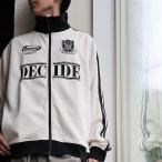 ショッピングスウェード トラックジャケット 長袖 メンズ レディース スタンドネック 重ね着 配色 ロゴ 刺繍 ライン リブ切り替え ポリエステル スウェード 伸縮性 ゆったり パティ