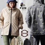 FUN ファン マウンテンパーカー マンパー 長袖 メンズ レディース スタンドネック リバーシブル ポケッタブル 持ち運べる コンパクト 無地 総柄 軽い パティ