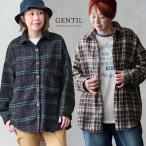ショッピング大きい シャツ 長袖 レディース チェック柄 ポリエステル 厚手 暖かい 起毛 軽い 重ね着 ゆったり 大きいサイズ 体型カバー パティ GENTIL ジャンティ