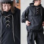 アノラックパーカー パーカー 長袖 メンズ レディース レースアップ リップストップ ナイロン 薄手 軽い 裏地付き メッシュ 防風 パティ S_re: スリー