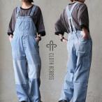 オーバーオール サロペット デニム ストレート ワイド レディース リメイク 綿100 コットン ゴムストラップ 体型カバー パティ CLOTH ACROSS クロスアクロス