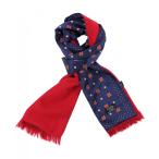 TOOTAL шелк шарф подкладка есть Navy Motif Print