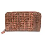 [中古] ボッテガヴェネタ イントレチャート アイヤーズレザー ラウンドファスナー 長財布 ミズヘビ革 ラウンドジップ Bottega Veneta