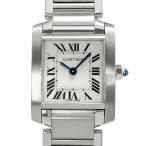 [中古] カルティエ タンクフランセーズSM W51008Q3 クォーツ ステンレススチール ホワイト 長方形 磨き済 スモールモデル 20×25mm Cartier