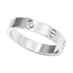 ショッピング15号 [中古] カルティエ K18WG ラブリング 1Pダイヤモンド スモールモデル #56 15号強 B4050500 ホワイトゴールド ミニラブ 指輪 LOVE Cartier