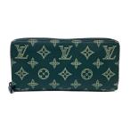 ショッピングヴィトン [中古] ルイヴィトン モノグラム・シャドウ ジッピーウォレット ホリゾンタル フォレストグリーン M27178 長財布 レザー LOUIS VUITTON LV