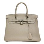 ショッピングバーキン [中古] エルメス バーキン30 ハンドバッグ トゥルティエールグレー トゴ 内縫い □L刻印 グレージュ×シルバー金具 030520CK-81 HERMES