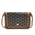 ショッピングゴヤール [未使用] ゴヤール プリュメ ポーチウォレット PLUMETPMLTY01CL03P サコッシュ ポシェット ブラック&ナチュラル 斜め掛け GOYARD [中古]