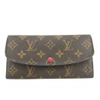 ルイヴィトン 長財布 M60697 ポルトフォイユ・エミリー モノグラム フューシャ LOUIS VUITTON ブラウン レディース 中古