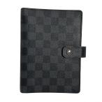  Louis Vuitton обложка для записной книжки R20242 Agenda MM Damier *gla Fit органайзер покрытие LOUIS VUITTON черный × серый б/у 