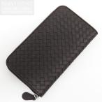 質イコー [ボッテガヴェネタ] BOTTEGA VENETA イントレチャート ラウンドファスナー長財布 311263 ダークブラウン 美品