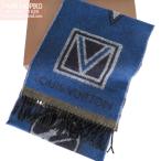 ショッピング訳有 ルイヴィトン LOUIS VUITTON マフラー エシャルプ・LV スティッカー／ステッカー M70039 ウール90% カシミア10％ 訳有 [質イコー]