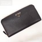 プラダ PRADA SAFFIANO ラウンドファスナー長財布 1ML506 サフィアーノレザー ブラック 中古 [質イコー]