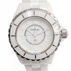 【再値下げ】 CHANEL シャネル レディース J12 ホワイトファントム 33mm クォーツ 腕時計 H3442 セラミック ホワイト 中古
