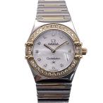 OMEGA オメガ コンステレーション マイチョイス MOP 12Pダイヤ 腕時計 1365.75.00 ステンレス ゴールド ホワイト クオーツ レディース 中古