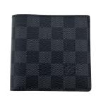 LOUIS VUITTON ルイ・ヴィトン ポルトフォイユ マルコ NM 二つ折り財布 N62664 ダミエグラフィットキャンバス グレー メンズ 中古