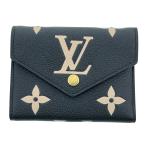 LOUIS VUITTON ルイ・ヴィトン ポルトフォイユ ヴィクトリーヌ 三つ折り財布 M80968 モノグラムアンプラント ブラック レディース 中古