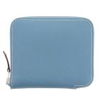 HERMES エルメス アザップ シルクイン コンパクト コインケース H086388 ヴォーエプソン ブルー ブルージーン B(2023)刻印 レディース 中古