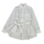 LOEWE ロエベ 25SS ベルテッド ブラウス（コットン） ストライプ柄 リボン/ベルト付き 変形 シャツ 32  S359Y05 XDL 32 レディース 中古