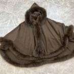SAGA FURS SaGa мех z накидка пончо мех лисы женский кашемир / мех Brown внешний б/у 