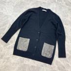 ショッピングロングカーディガン FABIANA FILIPPI ファビアナ フィリッピ サイドポケット ロング カーディガン QR2213313 レディース S ウール ネイビー レディース 中古