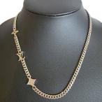 LOUIS VUITTON ルイ・ヴィトン モノグラム ロウ ロゴ 喜平 ネックレス M01490 メタル メンズ 中古