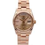 ROLEX ロレックス デイデイト DAY DATE 8Pダイヤ 2Pバケットダイヤ K18YGピンクゴールド 腕時計 118205A 自動巻き メンズ 中古