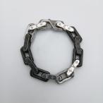 LOUIS VUITTON Louis * Vuitton монограмма цепь браслет M00686 M metal серебряный черный мужской б/у 