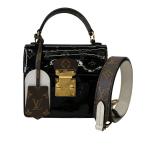 ショッピングヴェルニ LOUIS VUITTON ルイ・ヴィトン スプリングストリート PM ショルダー ハンドバッグ M90375 モノグラムヴェルニ ブラック レディース 中古