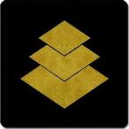 家紋シール 1868_重ね三階菱 10cm 2枚セット 角型 金紋 KS10-1868