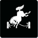 家紋シール 2125_相馬繋ぎ馬 3cm 4枚セット 角型 白紋 KS34-2125W