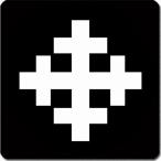 ショッピングアイコス シール 家紋シール 5543_角花久留子 3cm 4枚セット 角型 白紋 KS34-5543W