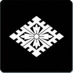 ショッピングアイコス シール 家紋シール 2182_大内菱 4cm 4枚セット 角型 白紋 KS44-2182W