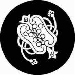 家紋シール 1024_軍配唐団扇 直径4cm 4枚セット 丸型 白紋 KS44M-1024W