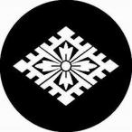  дом . наклейка 2182_ большой внутри . диаметр 4cm 4 шт. комплект круглый белый .KS44M-2182W