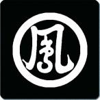 家紋シール 0794_丸に鳳の字 6cm 4枚セット 角型 白紋 KS64-0794W