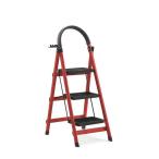  стремянка ( красный три уровень ) стремянка складной 3 уровень подножка шт. держать рука имеется предотвращение скольжения выдерживаемая нагрузка 100kg лестница ..* Okinawa префектура * кроме отдаленных островов. бесплатная доставка 