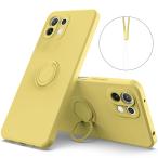 Xiaomi Mi 11 Lite 5G シャオミ ミー11ライト ソフトケースリング TPU保護ケーススタンド機能付き 360回転 イエロー