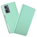 OPPO Reno9 A/OPPO Reno7 A 手帳型ケース  カバー マグネット 定期入れ ポケット シンプル ミントグリーン