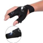 高輝度LEDライト搭載 フィッシングLEDグローブ 手元を照らす指出しライトグローブ 片手 ナイトフィッシング・夜釣りに最適 右用