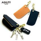 【ネコポス】キーケース スマートキー l字ファスナー 木目調 ウッドレザー 本革 レザー  AGILITY affa アジリティアッファ ピモン [M便 4/5]