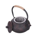 HwaGui - 南部鉄瓶 鉄 ティーポット直火用 ih 対応 鉄急須 フィルター付き 鉄やかん 0.8L（赤）