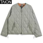 タイオン キルティング ダウン ジャケット TAION タイオン ミリタリー M65 ライナーWジップ ショートダウンジャケット-ソフトシェル Dセージ M65LSZBML-1SH