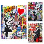中級 フル ダイヤモンドアート キット ビーズ刺繍 バンクシー ストリートアート らくがき モザイクアート リハビリ 趣味 絵画 カラービーズ ハンドメイド